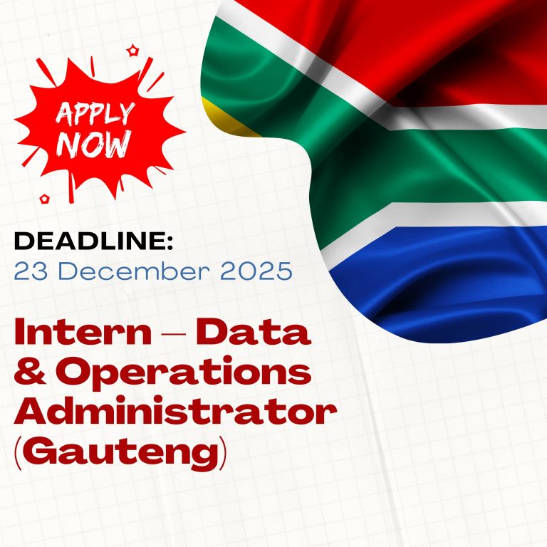 Intern – Data & Operations Administrator (Gauteng)
